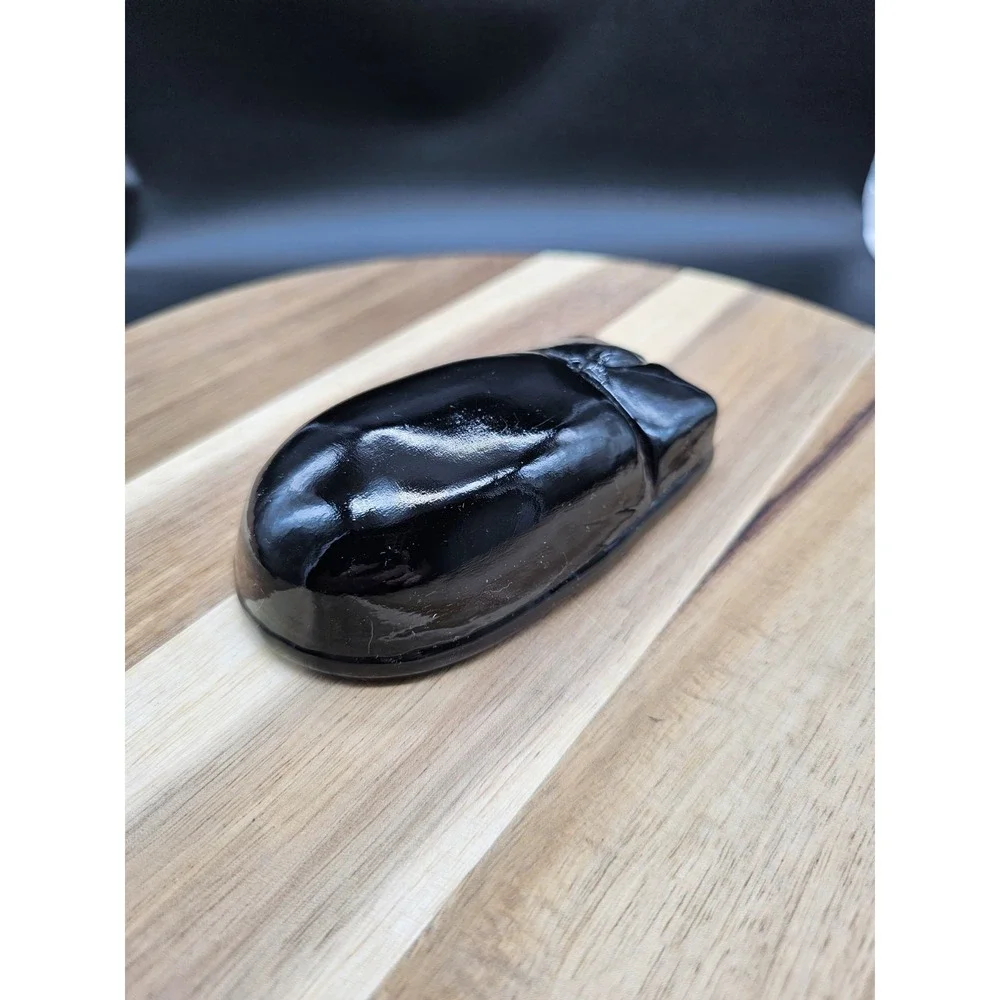 Pilgrim Glass Black‎ Glass Computer Mouse Shaped Paperweight